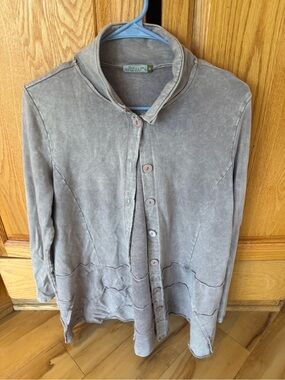 Chalet Gray Button-Down Shirt Jacket